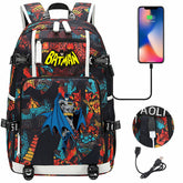 Batman Backpack Batman SchoolBag with USB Charging Port